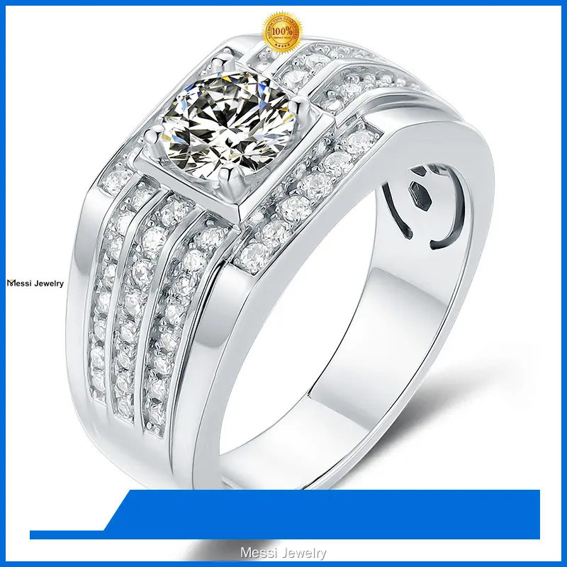 Cincin Moissanite Pria - GRA Bersertifikat, Tersedia Grosir 1