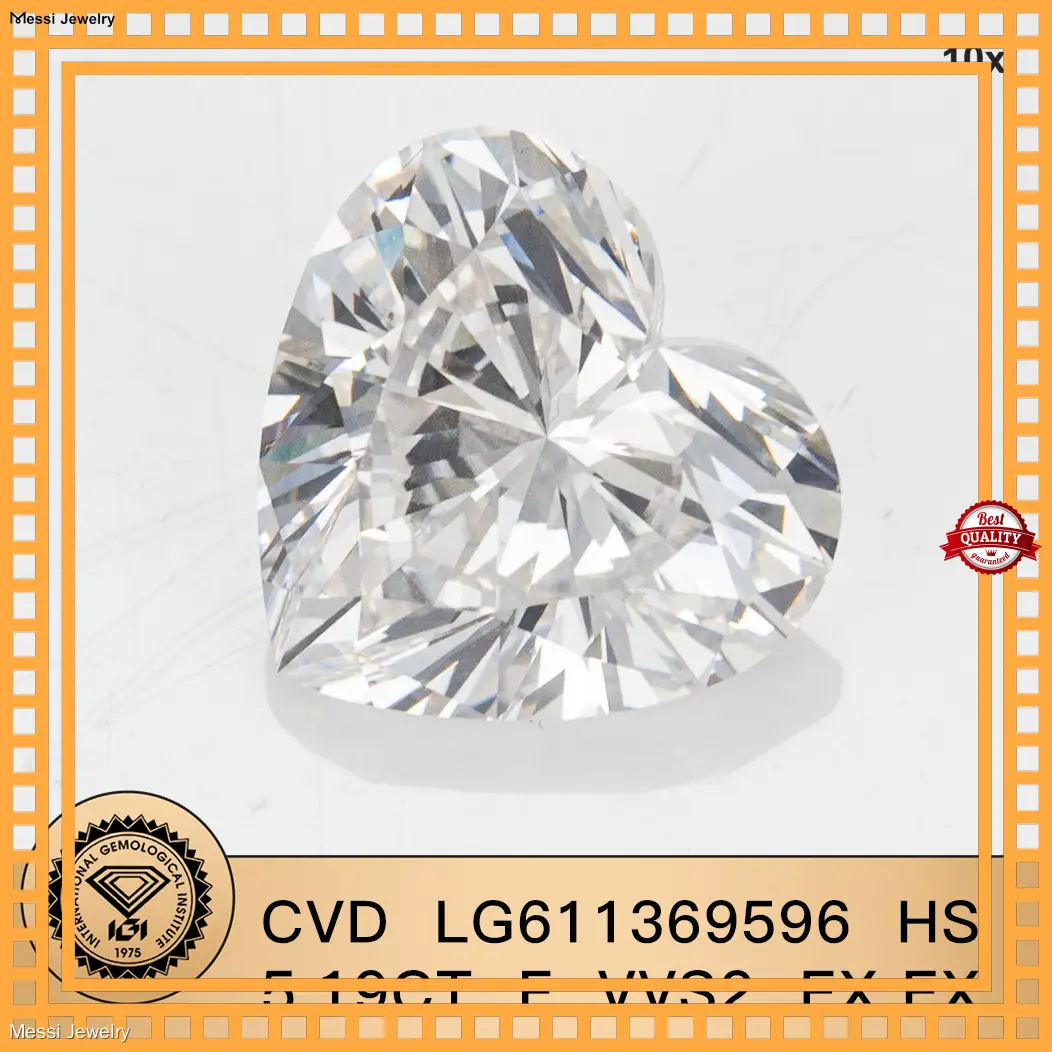 Messi Jewelry Lab Grown Diamond Heart 5.19CT - F VVS2 Catalog #LG611369596 1