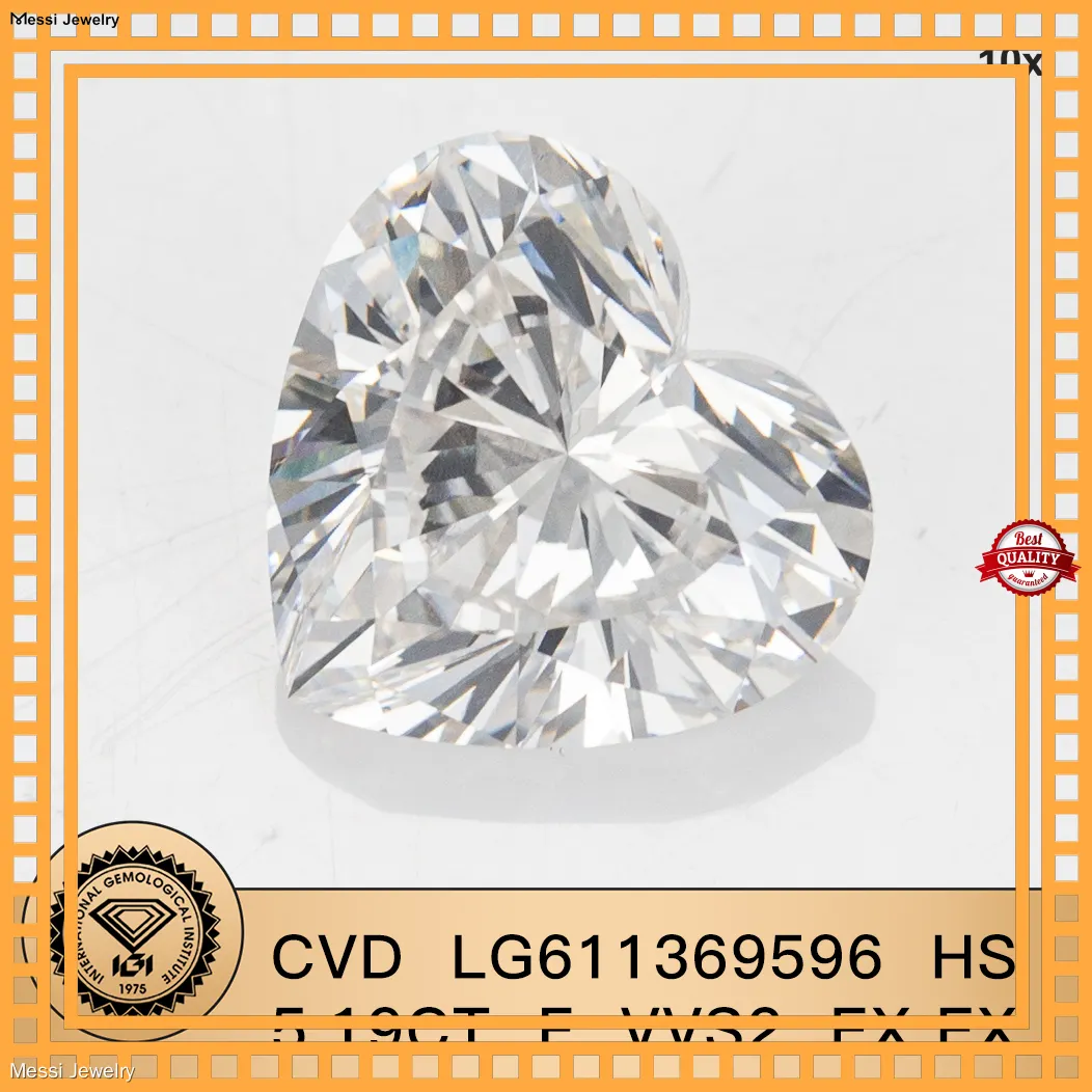 Messi Jewelry Lab Grown Diamond Heart 5.19CT - F VVS2 Catalog #LG611369596 1