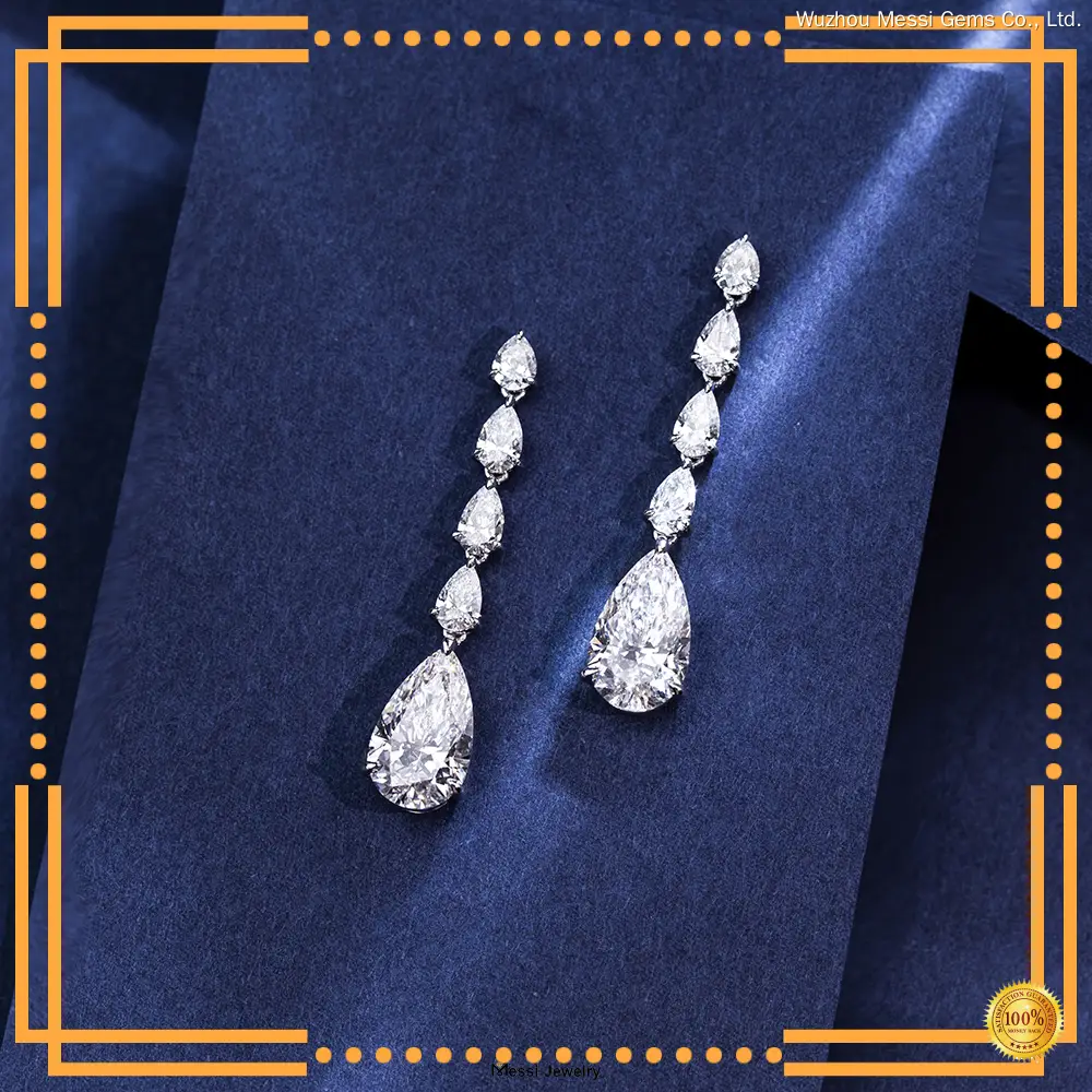 Lab Diamond Pear 18K White Gold Earrings - Custom Jewelry 1