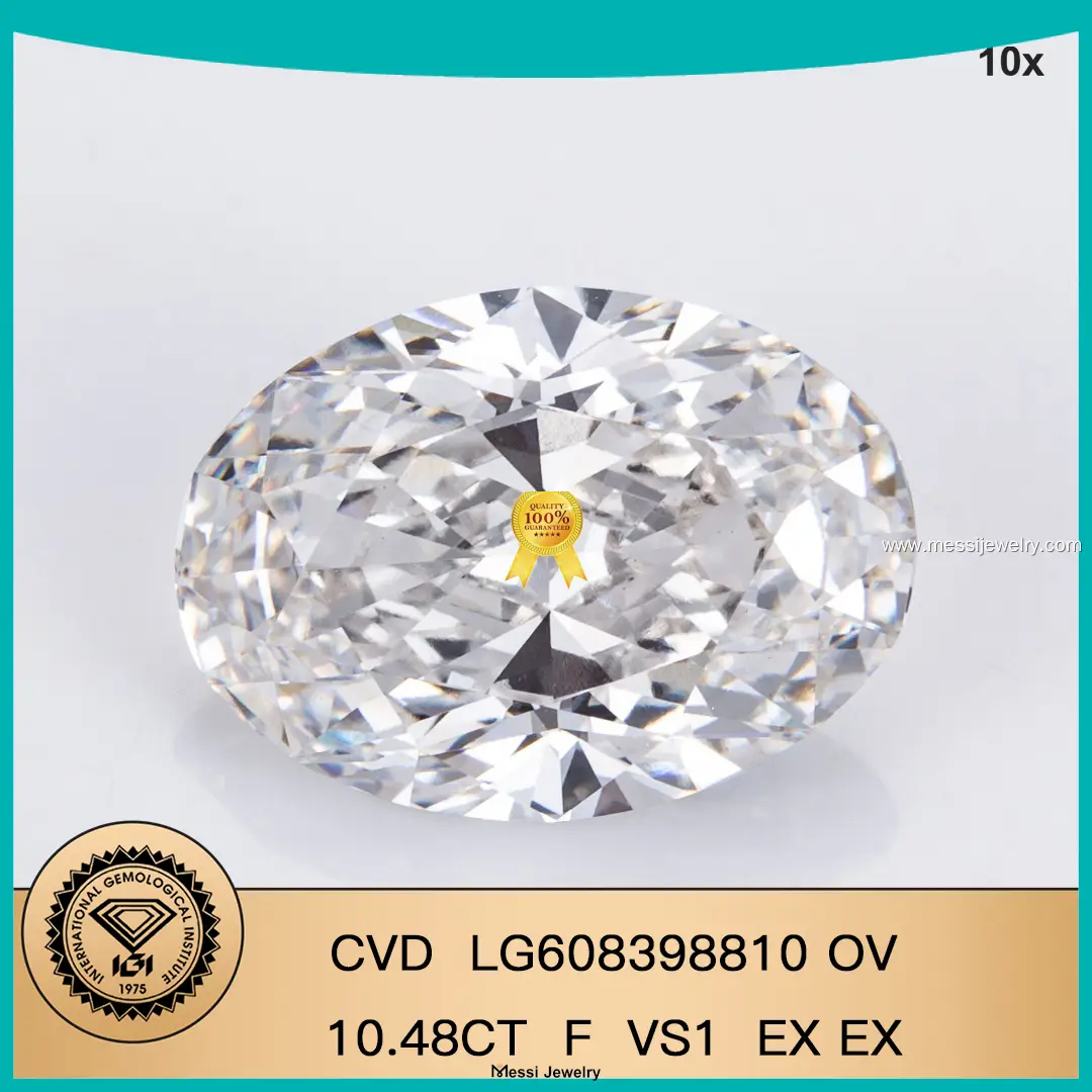 10.48CT Oval Lab Diamond - F VS1 Quality with IGI Certificate 1
