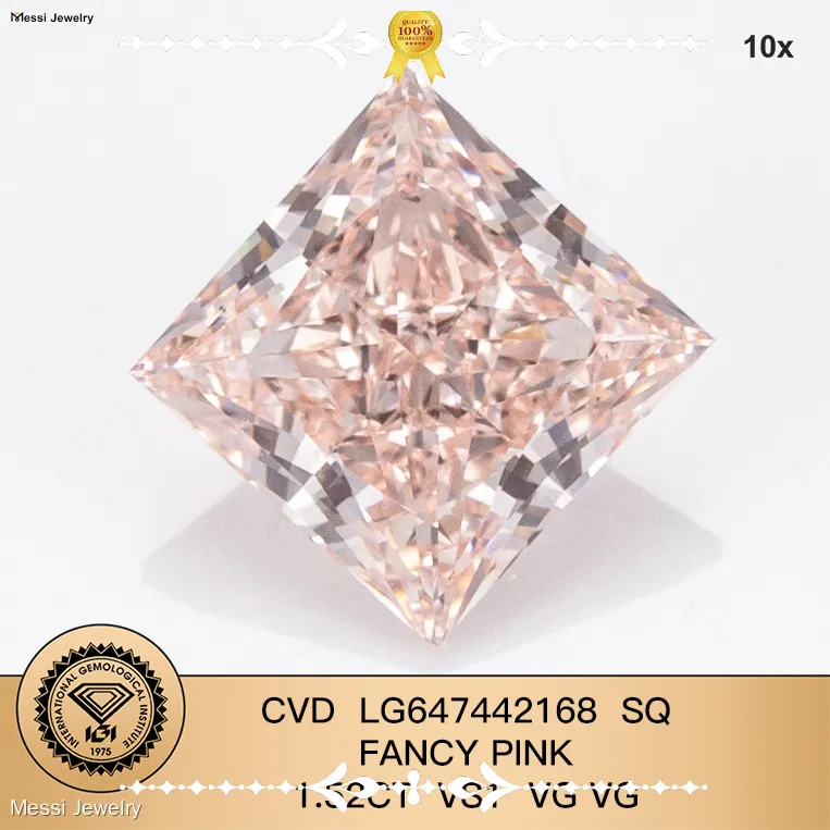 1.52CT Princess Lab Diamond with IGI Certification – Perfect for Custom Jewelry 1