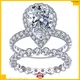 **MS-341 White Gold Pear Cut Moissanite Ring Set - Elegant Jewelry Piece** 1
