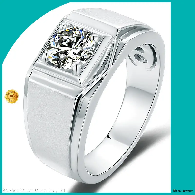 Moissanite Silver Men's Ring with GRA Certificate - Wholesale Available 1