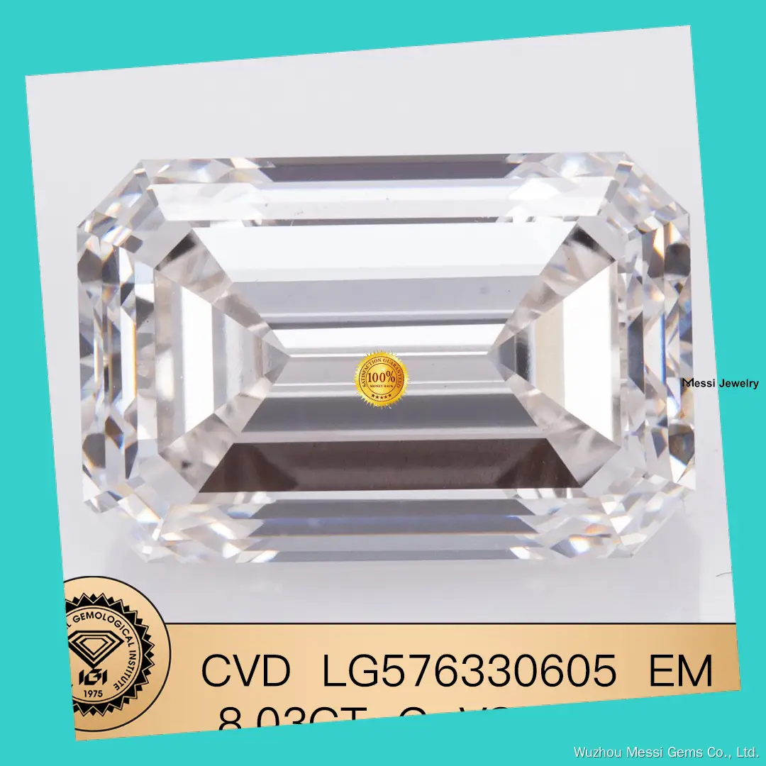 IGI Certified Lab Grown Diamond Grader - 8.03CT Emerald Cut 1