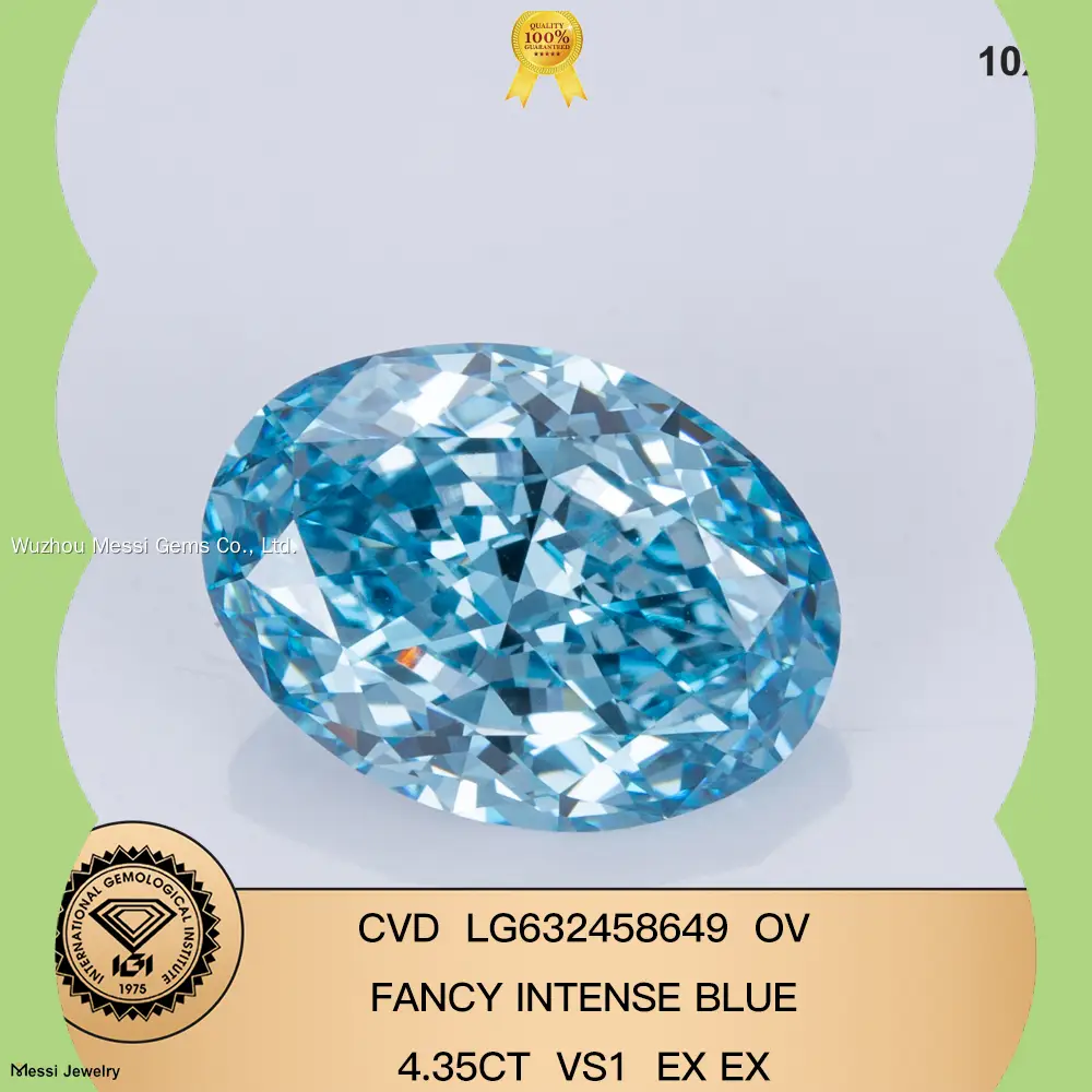 4.53ct Oval Fancy Intense Blue Lab Grown Diamond - IGI Certified 
Customize Your Eternal Gift 1