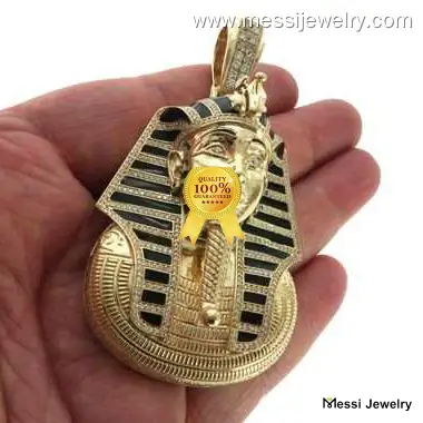 Custom 10K Gold Pharaoh Pendant - Hip Hop Necklace 1