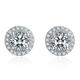 Moissanite Sterling Silver Stud Earrings with GRA Certificate 1