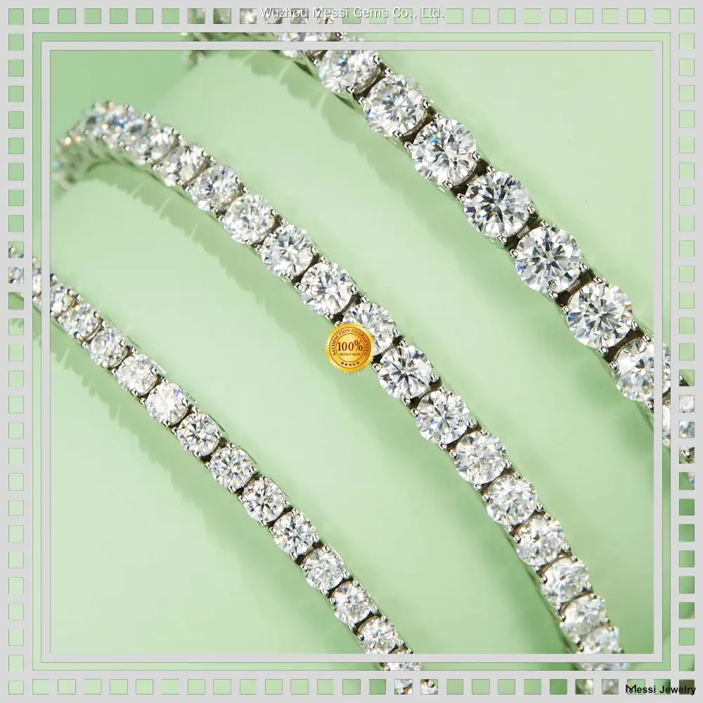 925 Sterling Silver Moissanite Tennis Bracelet - Gold Tennis Bracelet 1