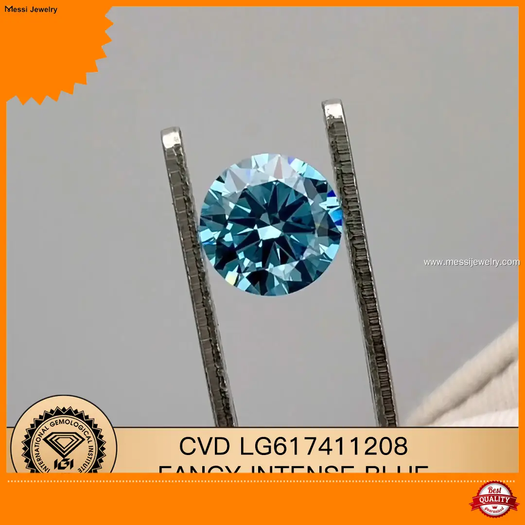 1.52CT Round Blue Lab Diamond - IGI Certified 1