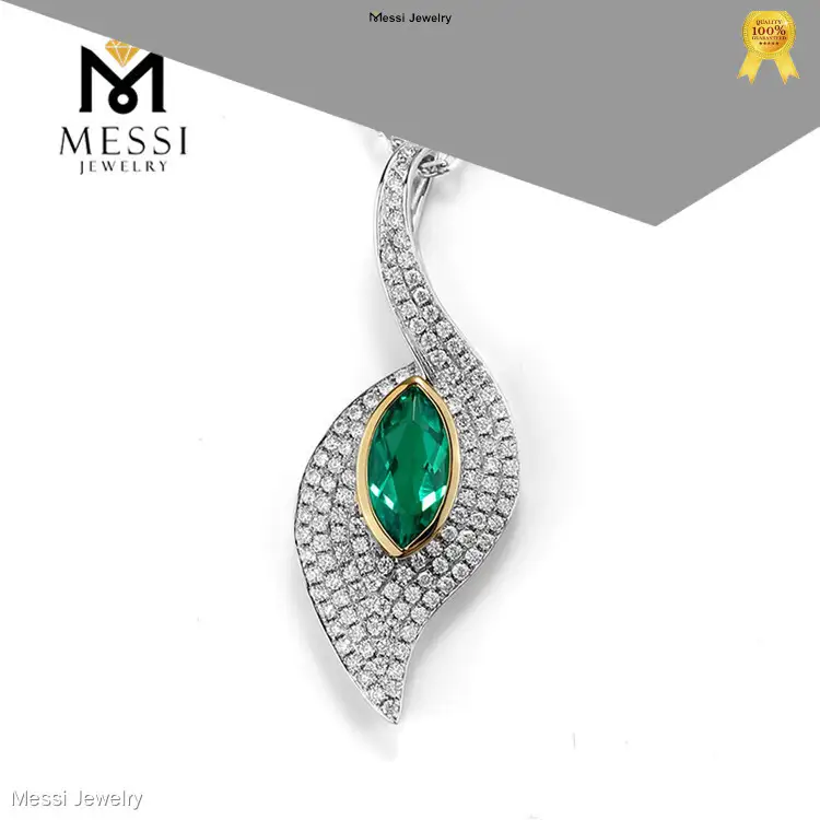 Messi Jewelry Luxury Emerald Gemstone Pendant 1