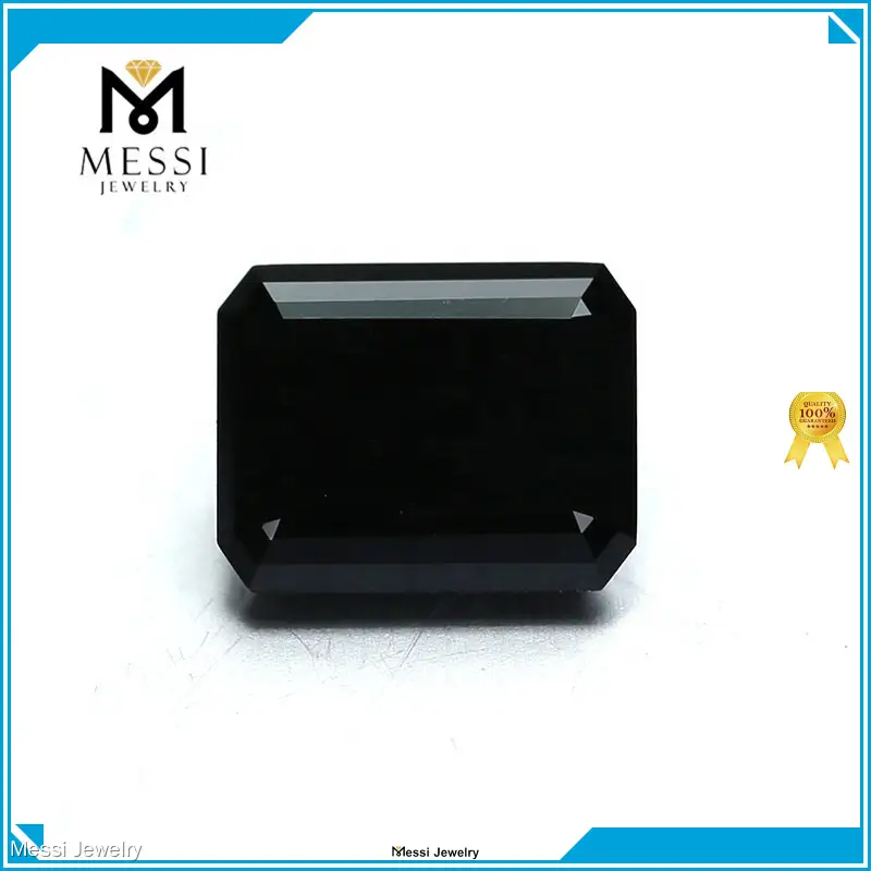 Black Moissanite Emerald Cut Loose Gemstones - Wholesale Price 1