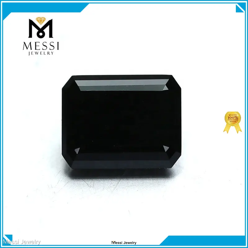 Black Moissanite Emerald Cut Loose Gemstones - Wholesale Price 1