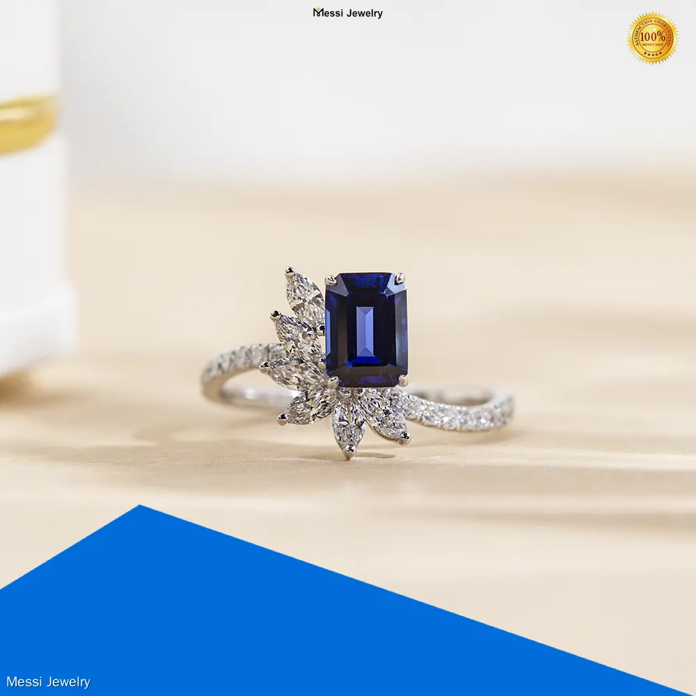 Lab Grown Sapphire 18K Ring - Messi Jewelry 1