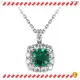Emerald Pendant Necklace in White Gold - Romantic Wedding Jewelry 1