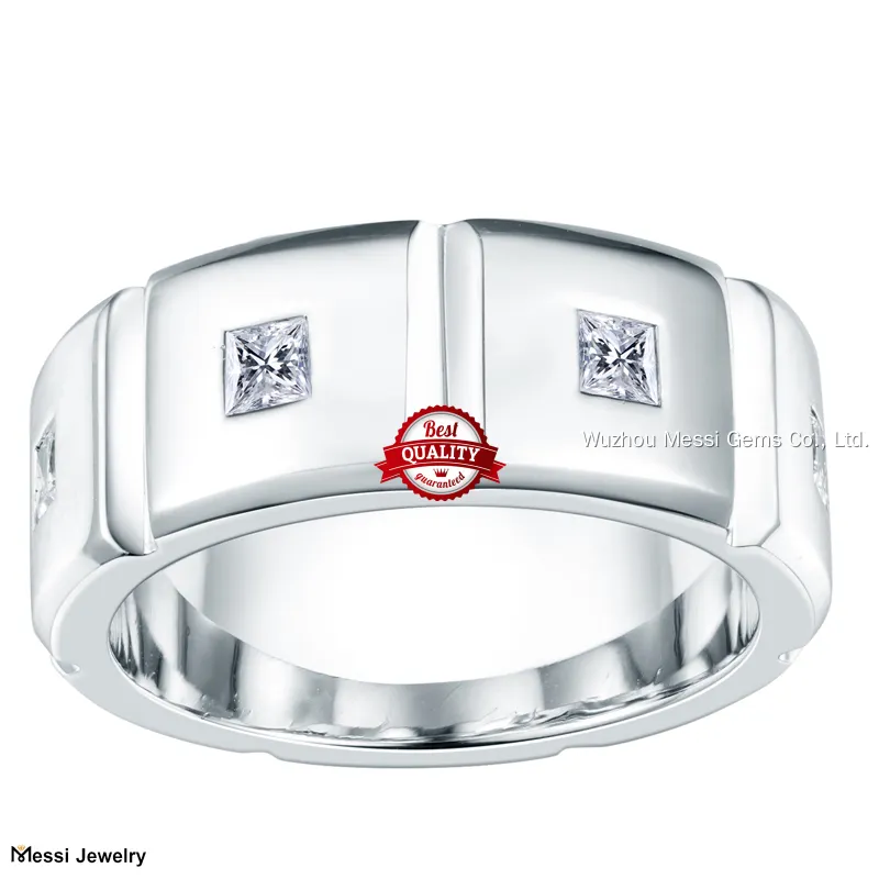 Platinum Pt950 Square DEF Moissanite Ring - High Quality 1
