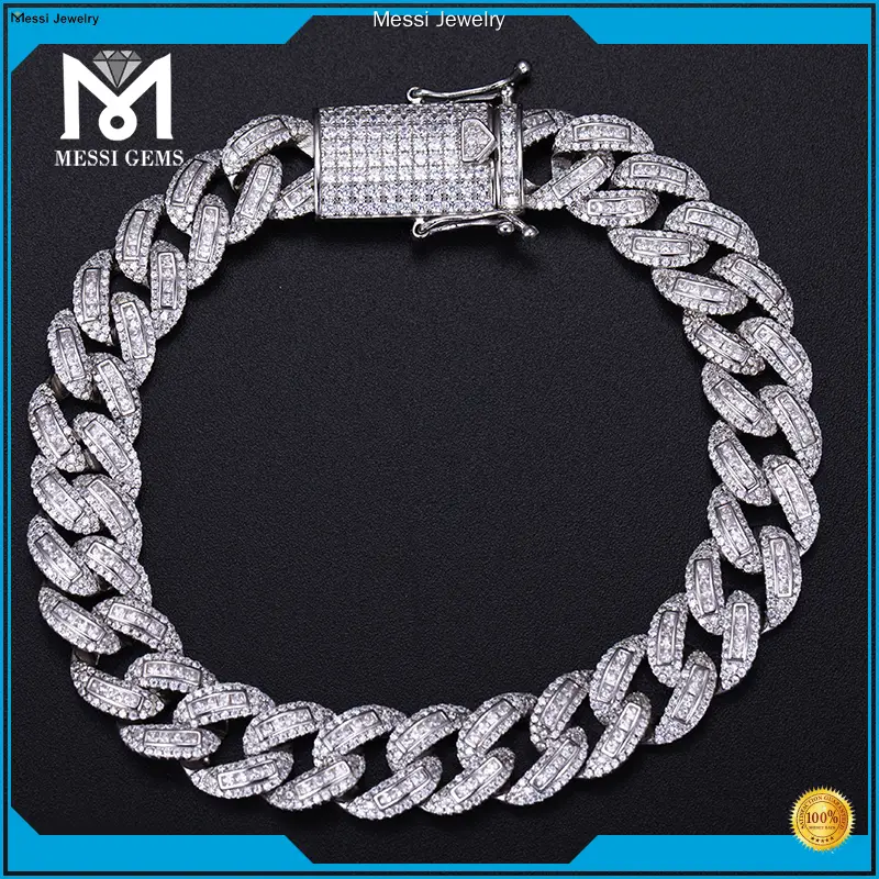 925 Sterling Silver Moissanite Cuban Chain Bracelet - Stable Chemical and Physical Properties 1