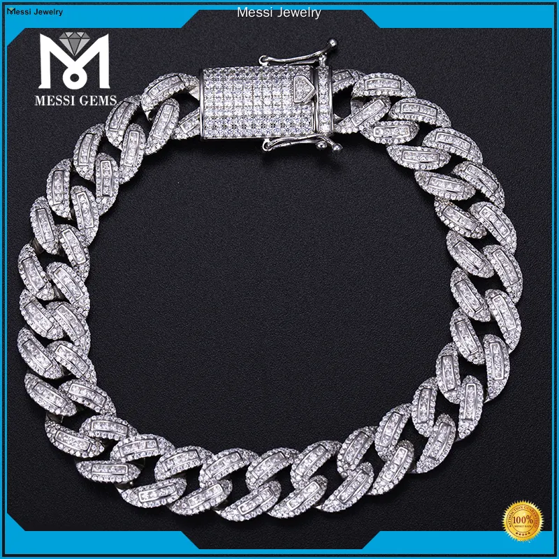 925 Sterling Silver Moissanite Cuban Chain Bracelet - Stable Chemical and Physical Properties 1