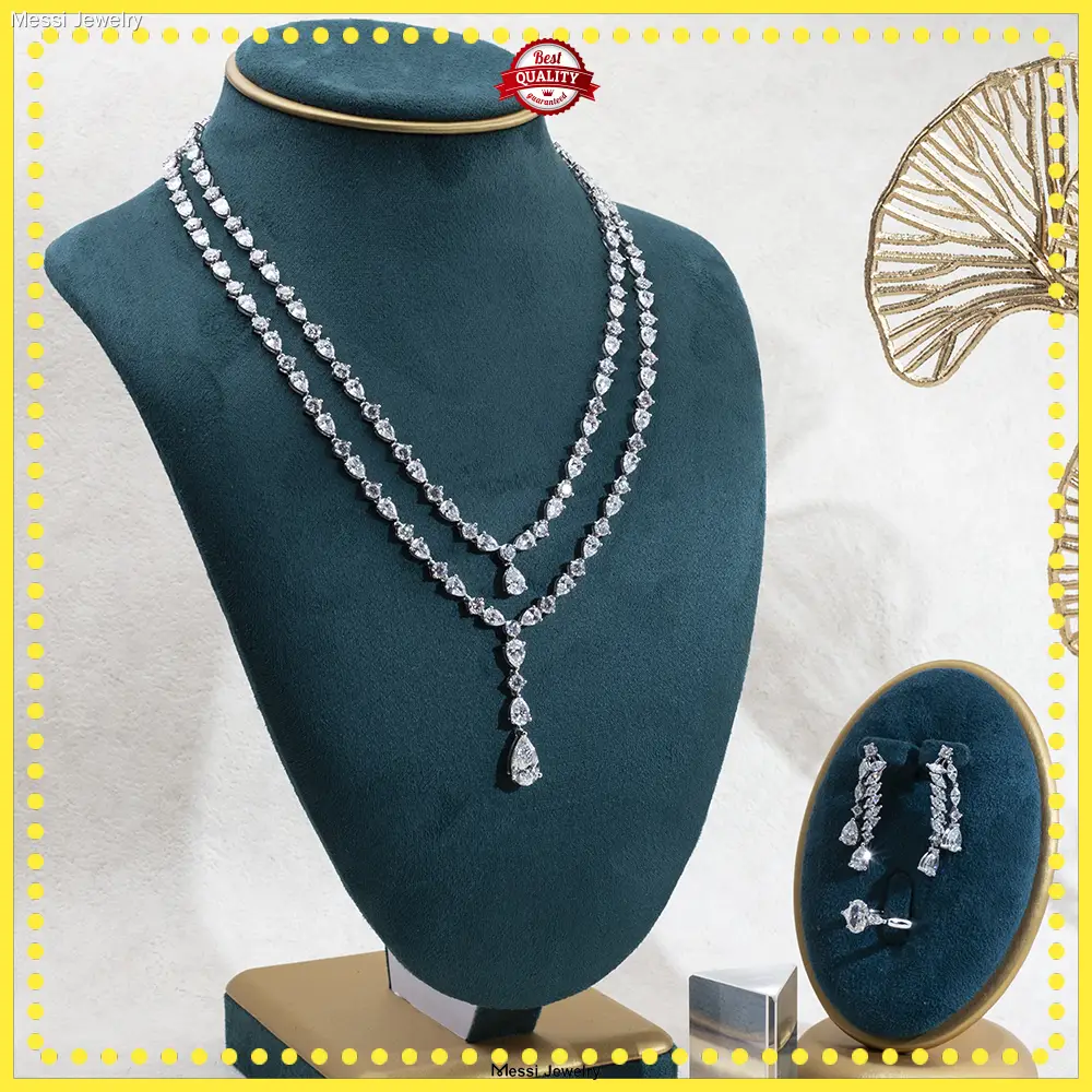 Customize Lab Diamond 18K Gold Tennis Jewelry Set 1