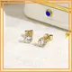 Messi Jewelry MSE-782 Lab Diamond Yellow Gold Earrings 1