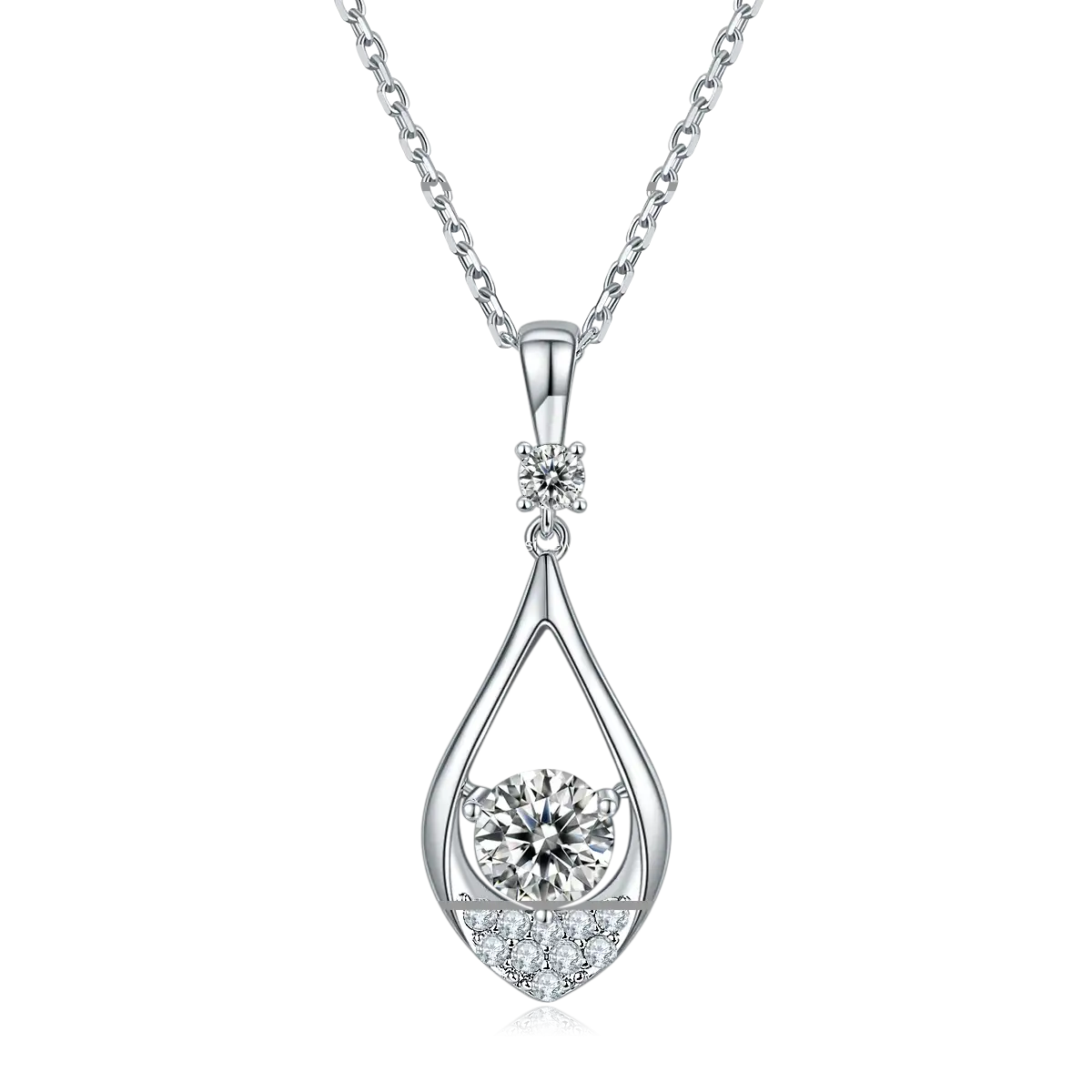 Messi Jewelry JS020 Drop Shape 925 Silver Necklace 1