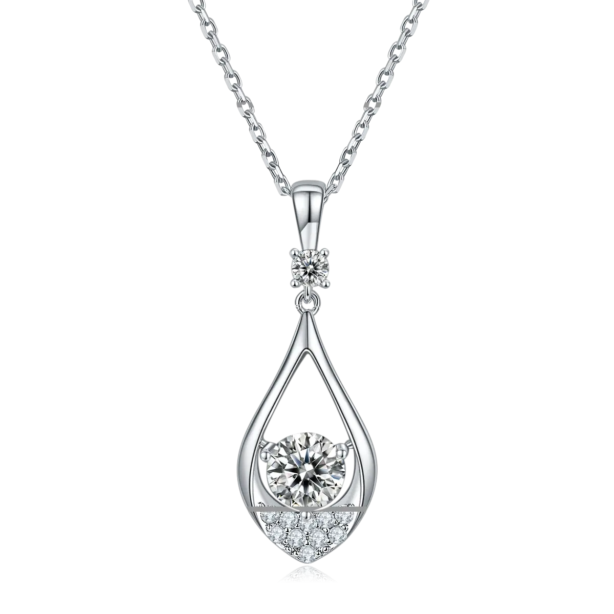 Messi Jewelry JS020 Drop Shape 925 Silver Necklace 1