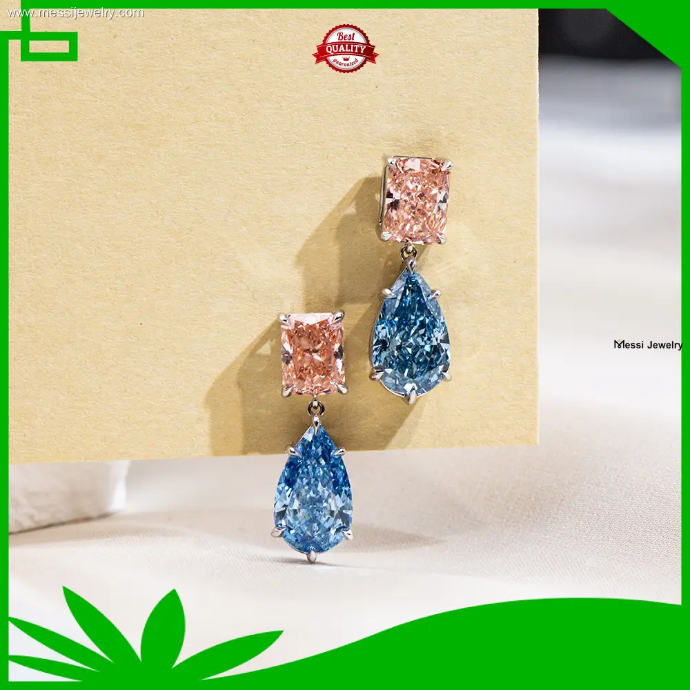 18K White Gold Lab Diamond Earrings - Customizable Designs 1