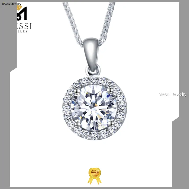 Multi-functional Messi Jewelry- 18K White Gold Moissanite Necklace 1