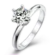Moissanite Silver Engagement Ring with GRA Certificate 1