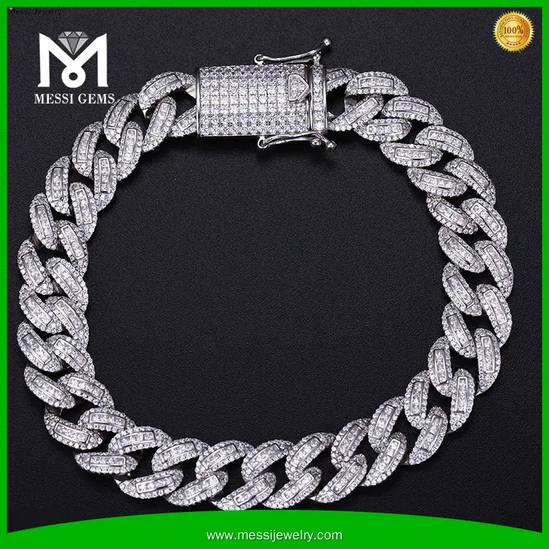 925 Sterling Silver Moissanite Cuban Chain Bracelet - Stable Chemical and Physical Properties1 1