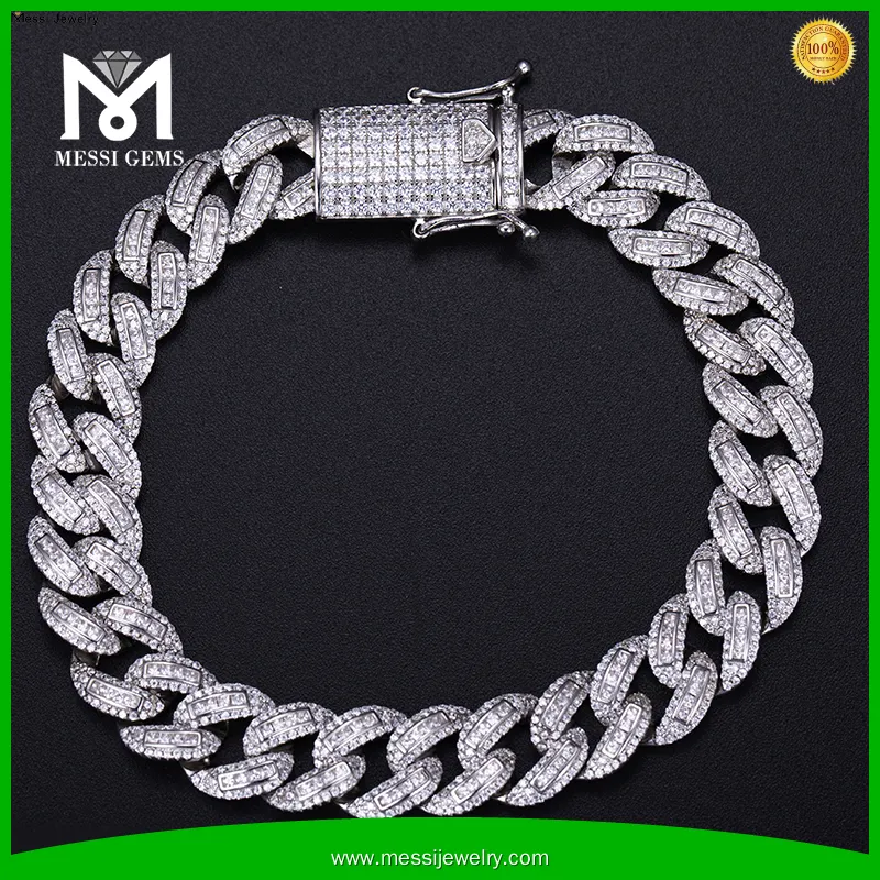 925 Sterling Silver Moissanite Cuban Chain Bracelet - Stable Chemical and Physical Properties1 1