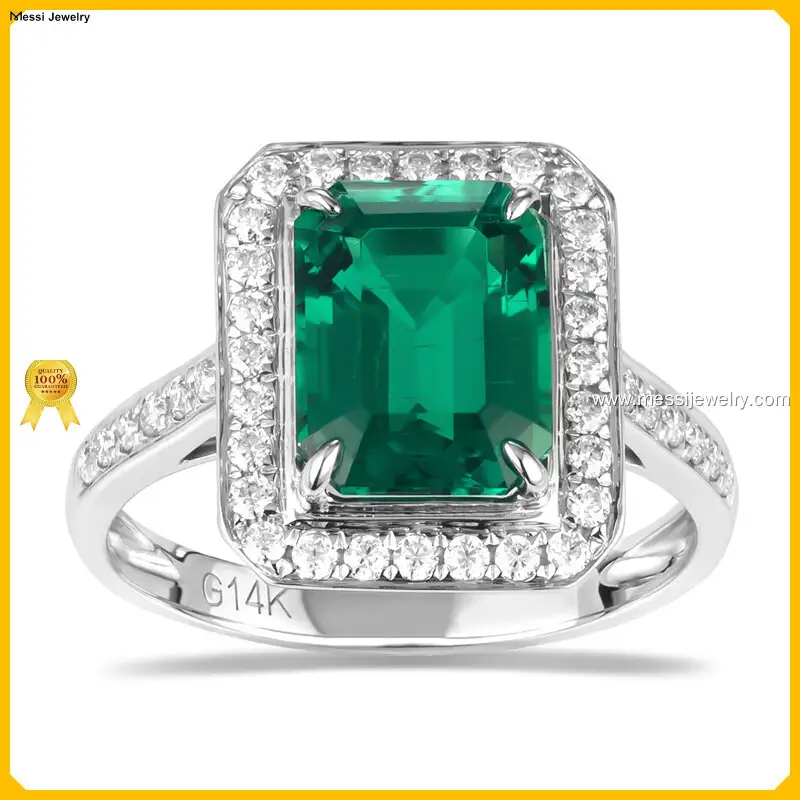 Emerald Ring White Gold 3ct - Topaz Engagement Ring 1