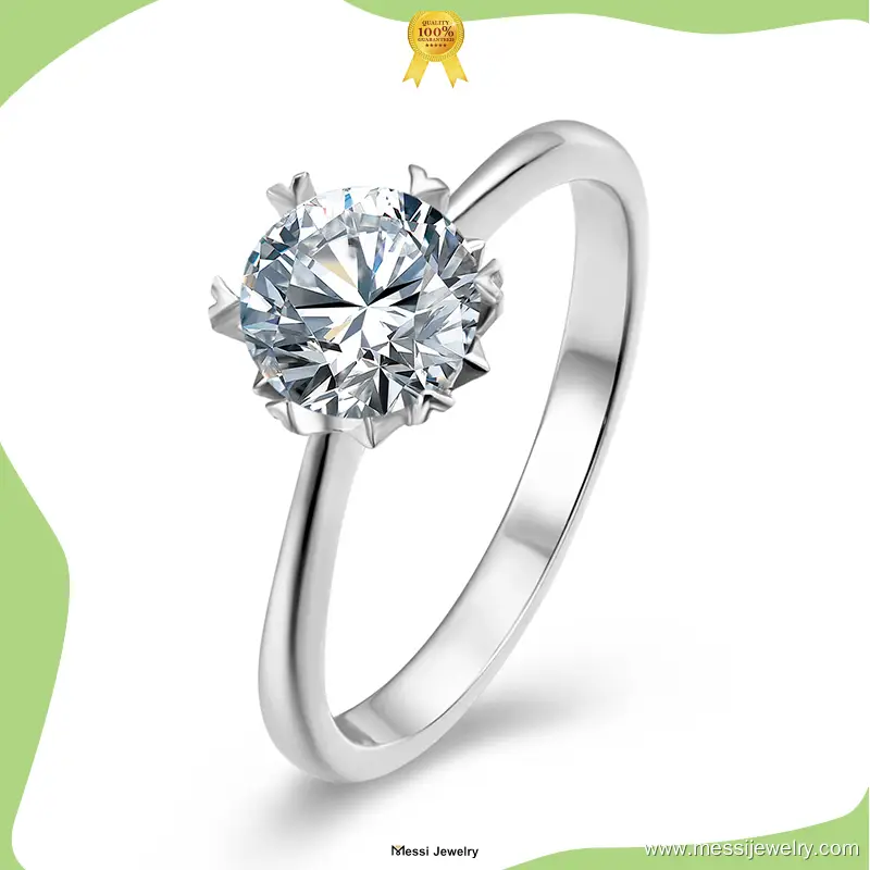 Moissanite Sterling Silver Rings with GRA Certificate 1