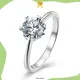 Moissanite Sterling Silver Rings with GRA Certificate 1