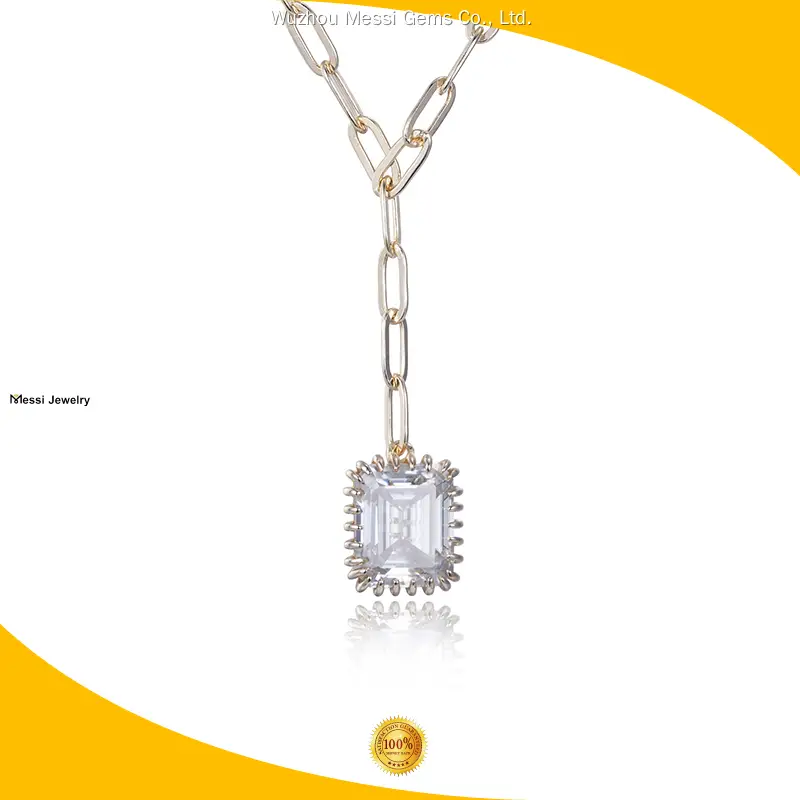 Messi 925sliver & 18k Gold Moissanite Pendant Necklace 1