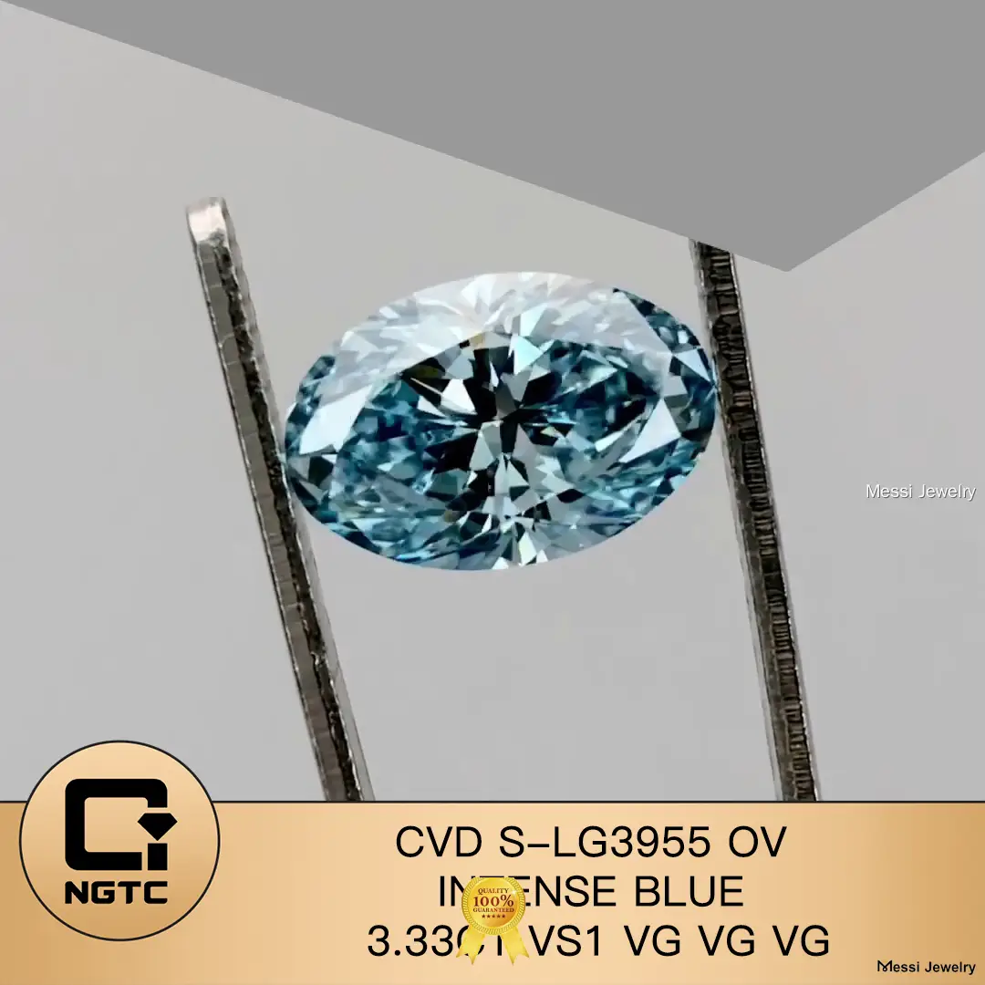 Lab Grown Blue Diamond Ring - Messi Jewelry 1