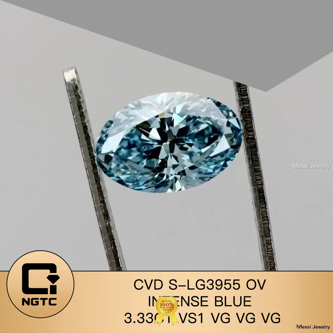 Lab Grown Blue Diamond Ring - Messi Jewelry 1
