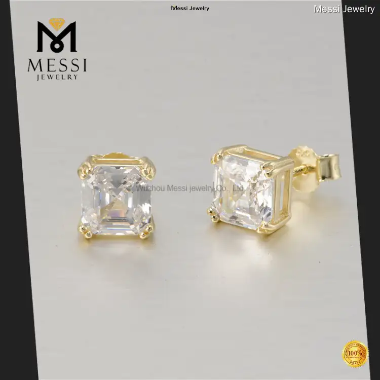 Messi Jewelry Classic Moissanite Stud Earrings - Rose Gold 1
