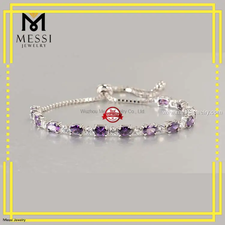 Mesmerizing Messi Jewelry Emerald Moissanite Bolo Bracelet 1