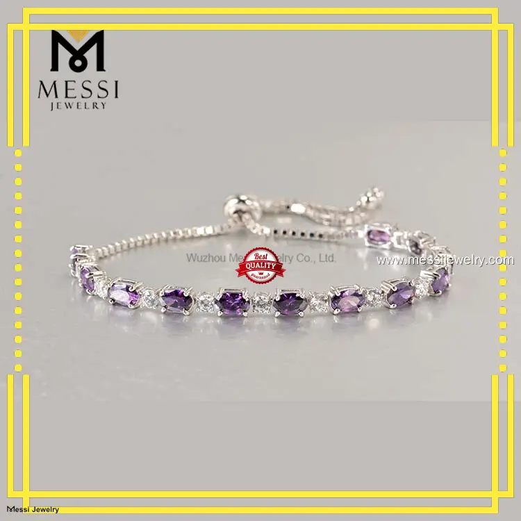 Mesmerizing Messi Jewelry Emerald Moissanite Bolo Bracelet 1