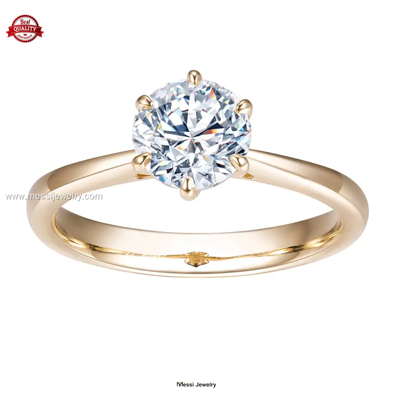 Moissanite Engagement Ring in 14K Yellow Gold - Multi-Functional Fine Jewelry 1