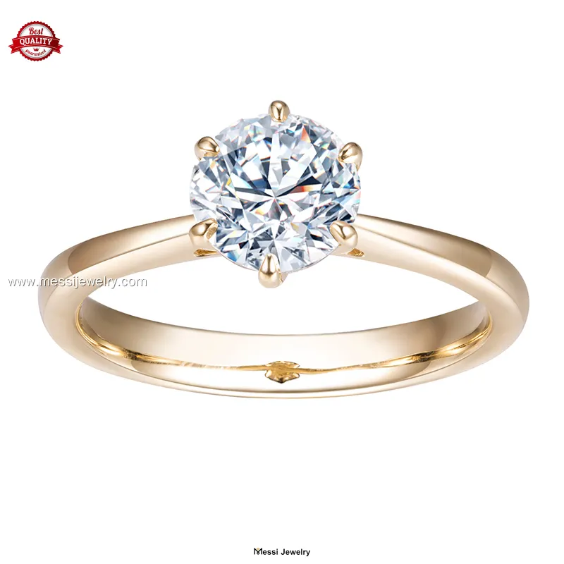 Moissanite Engagement Ring in 14K Yellow Gold - Multi-Functional Fine Jewelry 1