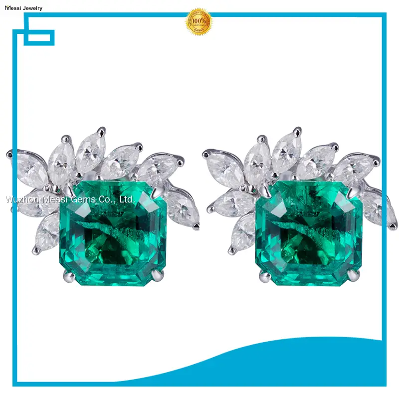 18k Gold Lab Grown Emerald Drop Earrings - Certified & Customizable 1