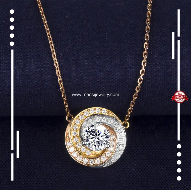 Custom 18k Gold Moissanite Necklace - High-Tech Jewelry 1