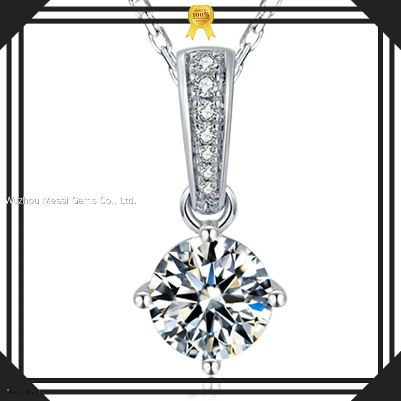 Silver Moissanite Pendant with GRA Certificate1 1