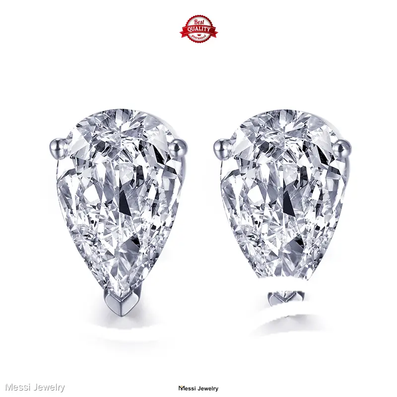 Messi Jewelry Moissanite Martini Stud Earrings 1