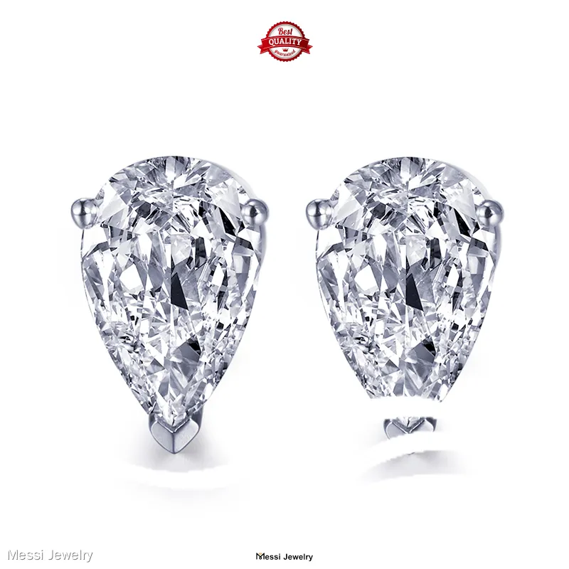 Messi Jewelry Moissanite Martini Stud Earrings 1
