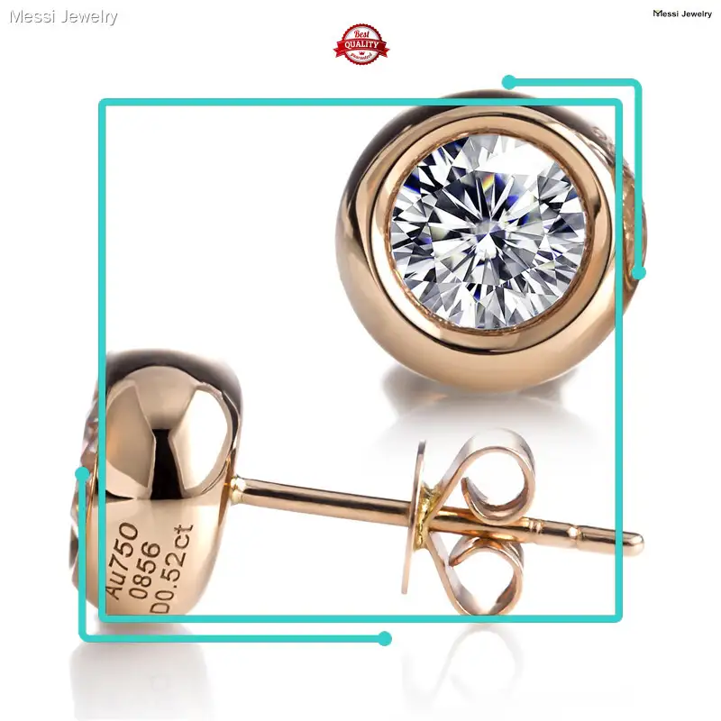 14K Moissanite Earrings - High Quality Rose Gold Jewelry 1