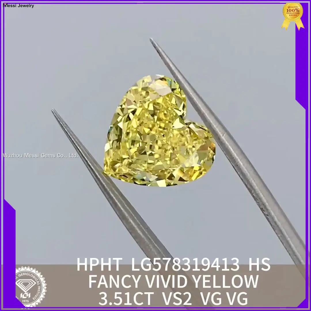 Heart Cut Lab Diamond 3.51CT Yellow VS2 - Messi Jewelry 1