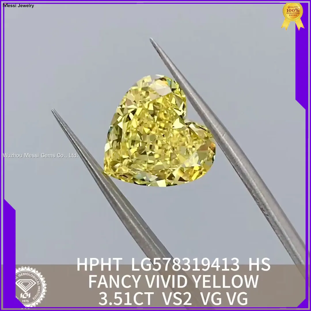 Heart Cut Lab Diamond 3.51CT Yellow VS2 - Messi Jewelry 1